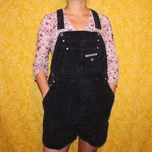 SOLD - Vintage Black Corduroy Shortalls